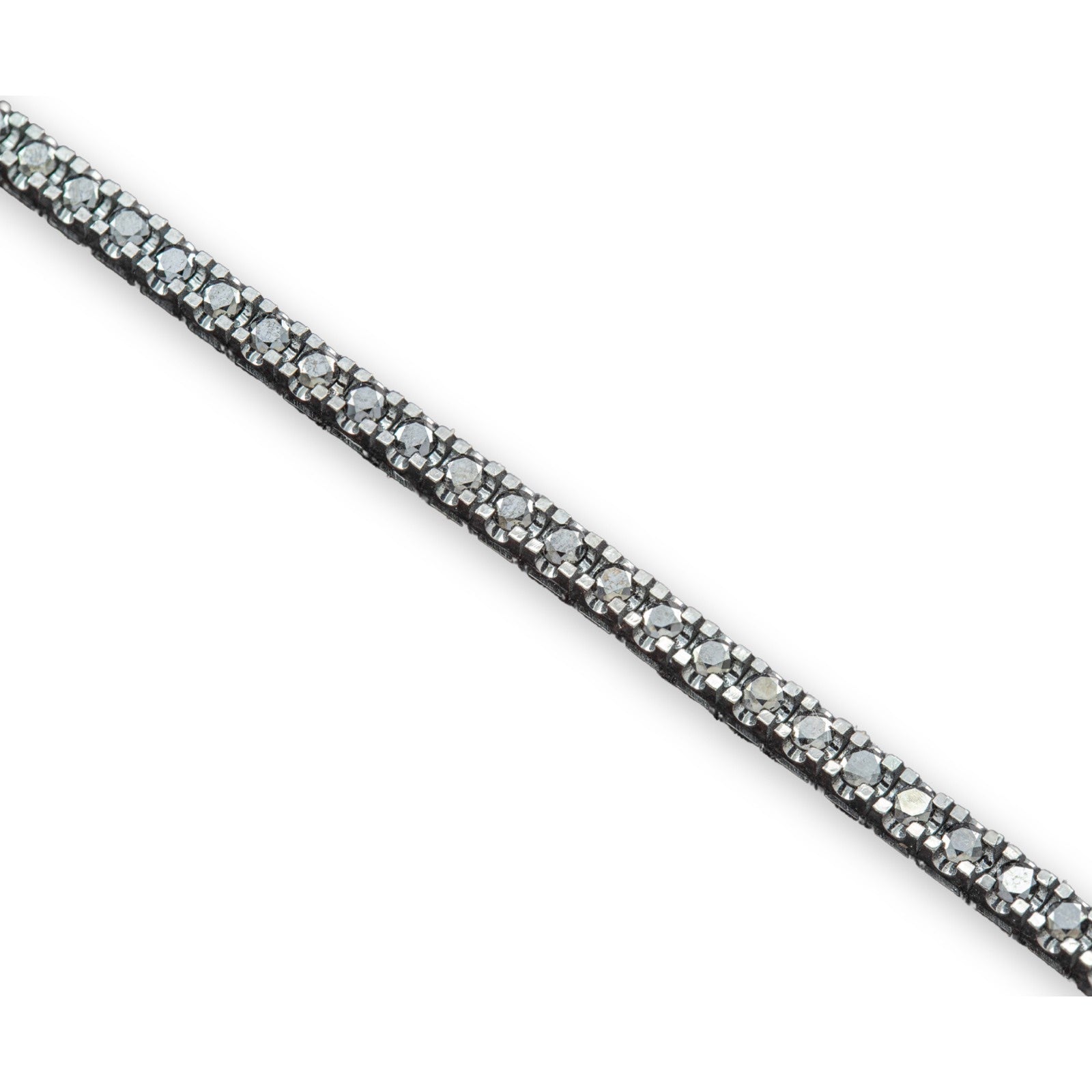 Диамантена гривна от бяло злато с черни диаманти